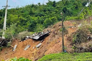 Xã Cà Tạ, huyện Nghi Sơn, tỉnh Nghệ An chịu ảnh hưởng nặng nề của lũ quét ngày 2/10 vừa qua.