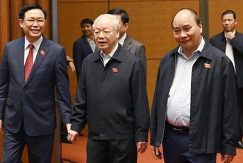 [Ảnh] Tổng Bí thư Nguyễn Phú Trọng dự phiên họp Quốc hội về công tác nhân sự 