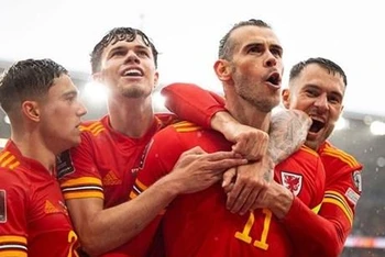 Gareth Bale cùng các đồng đội tại tuyển xứ Wales. (Nguồn: Getty Images)