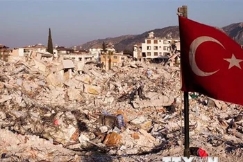 Cảnh đổ nát ở Antakya, Hatay, Thổ Nhĩ Kỳ sau trận động đất ngày 6/2. (Ảnh: AFP/TTXVN)