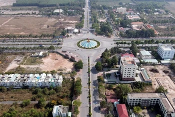 Một góc khu vực trung tâm huyện Nhơn Trạch (tỉnh Đồng Nai).