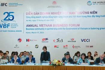 Quang cảnh phiên họp kỹ thuật của Diễn đàn doanh nghiệp Việt Nam thường niên. (Ảnh Lê Tiên)