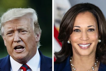 Ứng cử viên của đảng Cộng hòa Donald Trump và ứng cử viên của đảng Dân chủ Kamala Harris. (Ảnh: Tân Hoa Xã)