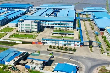 Khu công nghiệp Mỹ Thuận nằm trên địa bàn huyện Mỹ Lộc, tỉnh Nam Định đã thu hút được nhiều dự án đầu tư FDI. (Ảnh: TRẦN KHÁNH)