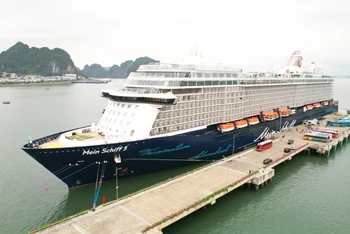 Tàu biển đưa khách quốc tế đến Quảng Ninh.