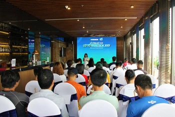 Quang cảnh lễ công bố Giải Cô Tô Marathon năm 2023.