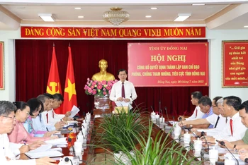Đồng chí Nguyễn Hồng Lĩnh phát biểu tại lễ công bố.