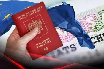 Nga cảnh báo có hành động đáp trả việc EU siết chặt việc cấp thị thực cho công dân Nga. (Nguồn: Twitter/TTXVN)