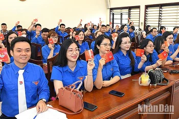 Đoàn viên tham gia Đại hội đại biểu Đoàn thanh niên Báo Nhân Dân lần thứ 27, nhiệm kỳ 2022-2027.