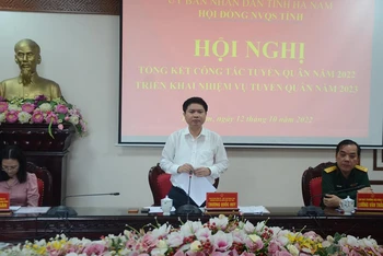 Đồng chí Trương Quốc Huy phát biểu tại hội nghị.