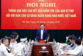 Đồng chí Lê Minh Khái phát biểu tại Hội nghị. (Ảnh: VGP)