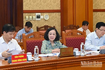 Thường trực Ban Bí thư, Trưởng ban Tổ chức Trung ương Trương Thị Mai chủ trì hội nghị giao ban.