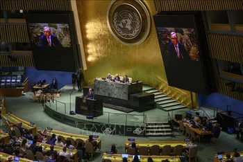 Một phiên họp của Đại hội đồng Liên hợp quốc ở New York, Mỹ. (Ảnh tư liệu: AFP/TTXVN)