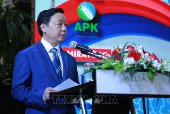 Phó Thủ tướng Trần Hồng Hà phát biểu tại lễ kỷ niệm. (Ảnh: TTXVN)