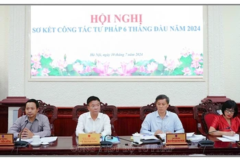 Phó Thủ tướng Lê Thành Long dự, phát biểu chỉ đạo tại Hội nghị sơ kết công tác tư pháp 6 tháng đầu năm.