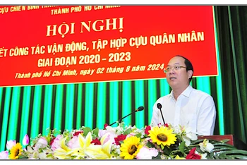 Đồng chí Nguyễn Hồ Hải, Phó Bí thư thường trực Thành ủy Thành phố Hồ Chí Minh phát biểu tại hội nghị.