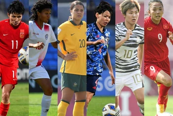 Top 6 nữ cầu thủ được kỳ vọng sẽ thi đấu ấn tượng tại World Cup nữ 2023 diễn ra tại Australia và New Zealand. (Ảnh: AFC)