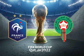 Đội tuyển Pháp đối đầu Maroc tại bán kết World Cup 2022. 