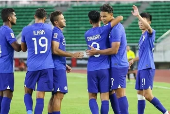 Singapore thắng Lào vất vả với tỷ số 2-0. (Ảnh: FAS)