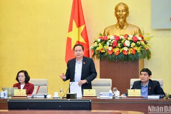 Phó Chủ tịch Thường trực Quốc hội Trần Thanh Mẫn phát biểu ý kiến. 