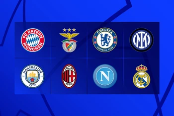 8 đội vào tứ kết Champions League 2022/2023. (Ảnh: UEFA)
