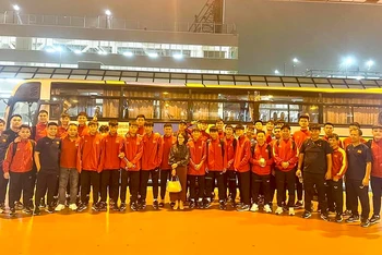 Các thành viên đội tuyển U17 Việt Nam đã có mặt tại thành phố Hamamatsu (Nhật Bản). (Ảnh: VFF)