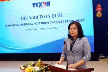 Phó Tổng Giám đốc Thông tấn xã Việt Nam Nguyễn Thị Sự. (Ảnh: Trần Lê Lâm/TTXVN)