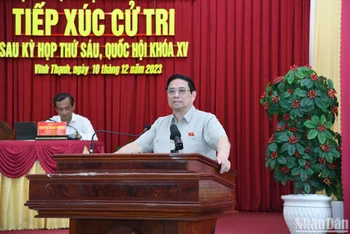 Thủ tướng Phạm Minh Chính phát biểu tại Hội nghị tiếp xúc cử tri.