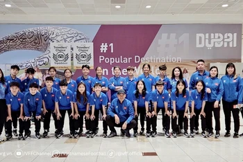 Các thành viên đội tuyển U16 nữ Việt Nam tham dự giải đấu giao hữu tại Thổ Nhĩ Kỳ. (Ảnh: VFF)