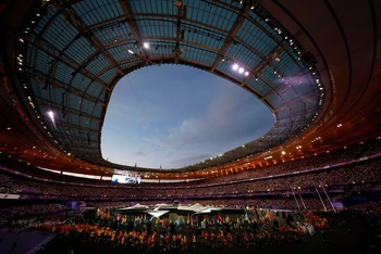 Toàn cảnh sân vận động Stade de France - nơi diễn ra Lễ bế mạc Olympic Paris 2024. 