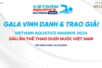 Lễ vinh danh và trao giải Vietnam Aquatics Awards 2024 sẽ diễn ra vào lúc 18 giờ ngày 24/12/2024, tại Nhà hát Trung tâm Văn hoá tỉnh Tây Ninh.