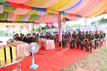 Lễ khởi công xây dựng công trình Nhà thờ và lưu giữ hài cốt liệt sĩ quân tình nguyện Việt Nam tại Campuchia được tổ chức trong không khí trang nghiêm.