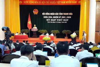 Toàn cảnh kỳ họp thứ 7, Hội đồng nhân dân tỉnh Thanh Hóa khóa XVIII.