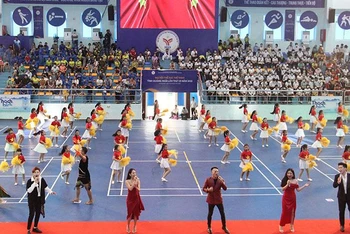 Quang cảnh Lễ khai mạc Đại hội thể dục thể thao tỉnh Quảng Ngãi lần thứ 7 năm 2022.