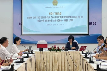 Hội thảo đánh giá tác động của Hiệp định Thương mại tự do giữa Việt Nam-EU (EVFTA) đối với vấn đề lao động, việc làm.