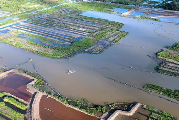 Khu vực triển khai dự án công trình Hồ nước ngọt tại xã Khánh An (huyện U Minh, tỉnh Cà Mau) vừa được điều chỉnh thời gian hoàn thành đến tháng 6/2024.