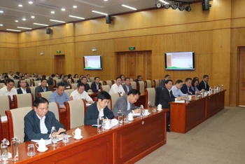Các đại biểu dự Hội nghị tại điểm cầu Đảng ủy Khối các cơ quan Trung ương.