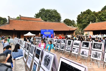 Không gian trưng bày triển lãm ảnh nghệ thuật quốc tế lần thứ 12, năm 2023 (VN-23) tại Văn Miếu-Quốc Tử Giám, Hà Nội.