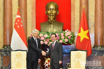 [Ảnh] Chủ tịch nước Võ Văn Thưởng tiếp Thủ tướng Cộng hòa Singapore Lý Hiển Long