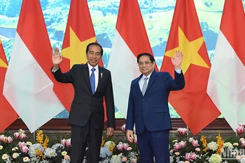 [Ảnh] Thủ tướng Phạm Minh Chính đón và hội kiến với Tổng thống Cộng hòa Indonesia Joko Widodo