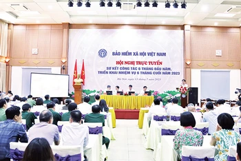 Bảo hiểm xã hội Việt Nam tổ chức hội nghị triển khai nhiệm vụ sáu tháng cuối năm. (Ảnh TRUNG TÂM) 