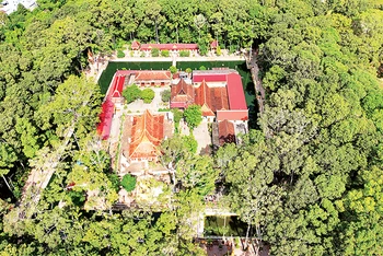 Quang cảnh chùa Âng, một trong những ngôi chùa Khmer tiêu biểu ở tỉnh Trà Vinh. (Ảnh MỸ HÀ) 