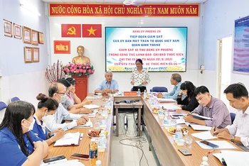 Một buổi giám sát của Ủy ban Mặt trận Tổ quốc Việt Nam quận Bình Thạnh đối với lãnh đạo Phường 28. 