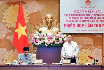 Phó Chủ tịch Thường trực Quốc hội Trần Thanh Mẫn phát biểu ý kiến tại phiên họp. (Ảnh: Cổng thông tin điện tử Quốc hội)