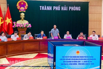 Chủ tịch Ủy ban nhân dân thành phố Hải Phòng phát biểu đối thoại với người dân