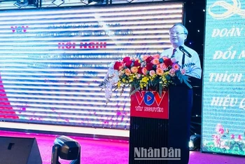 Tổng Giám đốc Đài Tiếng nói Việt Nam Đỗ Tiến Sỹ phát biểu tại lễ kỷ niệm.
