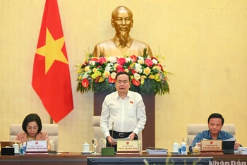 Chủ tịch Quốc hội Trần Thanh Mẫn phát biểu khai mạc phiên họp. (Ảnh: DUY LINH)