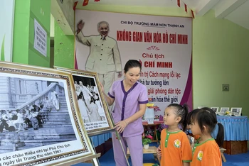 Không gian văn hóa Hồ Chí Minh tại Trường mầm non Thạnh An, xã Thạnh An, huyện Cần Giờ, Thành phố Hồ Chí Minh.