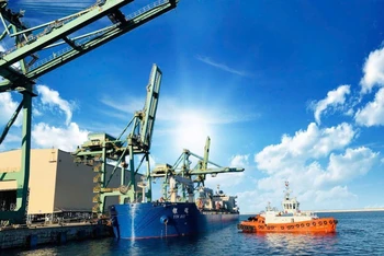 Cảng nước sâu Vũng Áng, huyện Kỳ Anh, tỉnh Hà Tĩnh. (Ảnh NGÔ TUẤN)