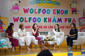 Một sự kiện giới thiệu sách thiếu nhi sử dụng bản quyền bộ nhân vật Wolfoo.
